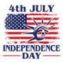 4th July Independence Day Statue Of Liberty Sticker