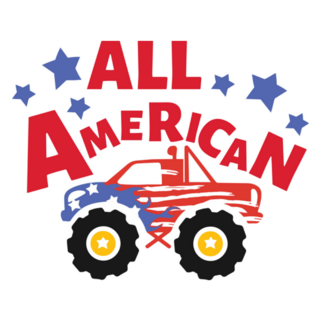4th Of July All American Monster Truck Sticker