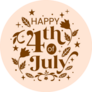 4th Of July America Independence Day Gold Lettering Sticker