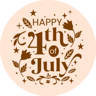 4th Of July America Independence Day Gold Lettering Sticker