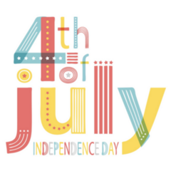 4th Of July Banner For Independence Day Colorful Sticker