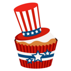 4th Of July Cupcake Patriotic Sweets Sticker