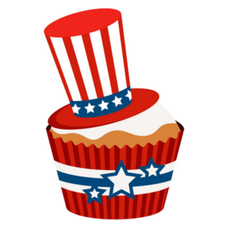 4th Of July Cupcake Patriotic Sweets Sticker