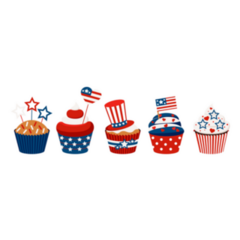 4th Of July Cute Cupcakes Sticker