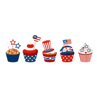 4th Of July Cute Cupcakes Sticker