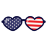 4th Of July Heart Sunglasses Flag Sticker