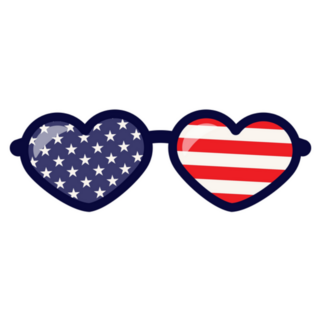 4th Of July Heart Sunglasses Flag Sticker