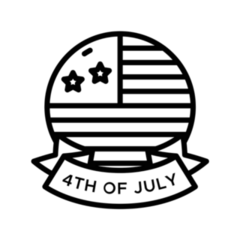 4th Of July Icon Sticker