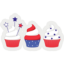 4th Of July Patriotic Cupcakes Set Sticker