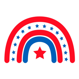 4th Of July Rainbow Icon Sticker