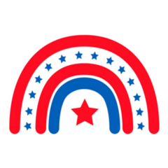 4th Of July Rainbow Icon Sticker