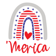 4th Of July Rainbow Merica Sticker