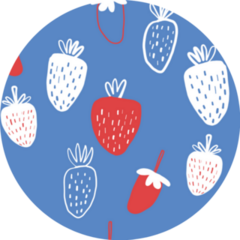 4th Of July Strawberry Pattern Sticker