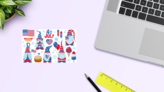 4th Of July Usa Sticker Sheet on a Desk (New) example