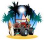 4x4 Car On Beach Sticker