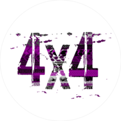 4x4 Purple and Black Stamp Sticker