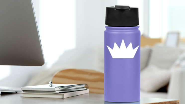 5-Point Crown Sticker on a Water Bottle (New) example