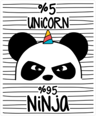 5% Unicorn 95% Ninja Panda Sticker