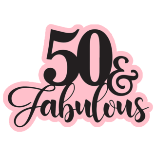 50 And Fabulous Fashion Lettering Sticker