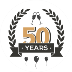 50 Years Vintage Sticker