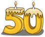 50th  Birthday Candle Sticker
