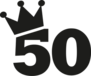 50th Birthday Number Crown Sticker
