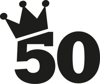 50th Birthday Number Crown Sticker