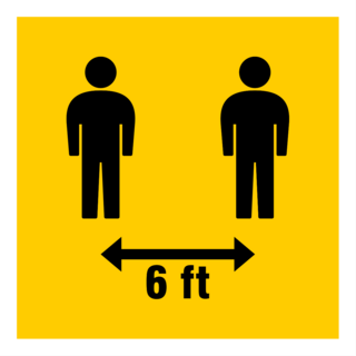 6 Feet Apart Icon Sticker
