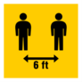 6 Feet Apart Icon Sticker