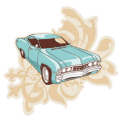 60s Muscle Car Ornament Sticker