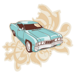 60s Muscle Car Ornament Sticker