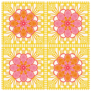 60s Pattern Crocheted Granny Squares Sticker