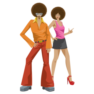 70s Disco Fashion Couple Sticker