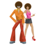 70s Disco Fashion Couple Sticker