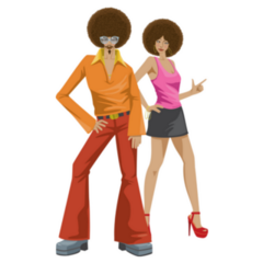 70s Disco Fashion Couple Sticker