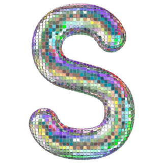 70s Disco Letter S Sticker