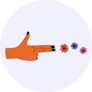 70s Finger Gun Shooting Flowers Hippie Sticker 