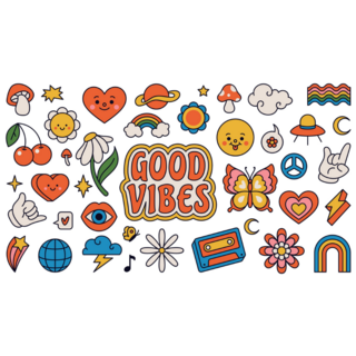 70s Good Vibes Sticker Sheet