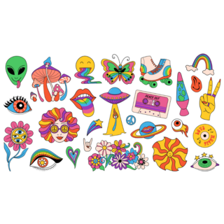 70s Groovy Sticker Sheet 