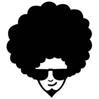 70s Man Face With Frizzy Hair Sticker