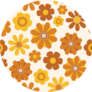 70s Orange And Yellow Floral Pattern Sticker