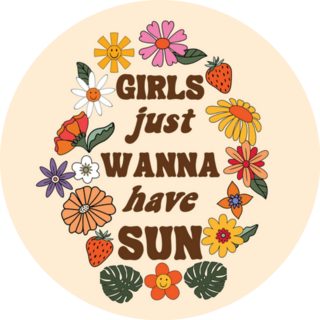 70s Retro Girls Just Want To Have Fun Summer Sticker