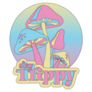 70s Retro Hippie Stay Trippy Mushroom Lettering Sticker