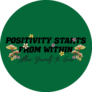 70s Retro Positivity Starts From Within Mushroom Lettering Sticker