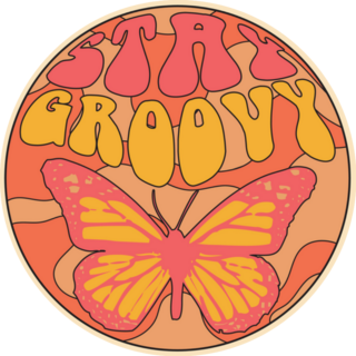 70s Retro Stay Groovy Butterfly Sticker