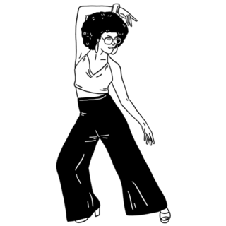 70s Style Disco Dancing Woman Sticker