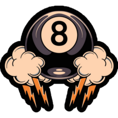 8 Ball In The Clouds Sticker