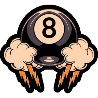 8 Ball In The Clouds Sticker