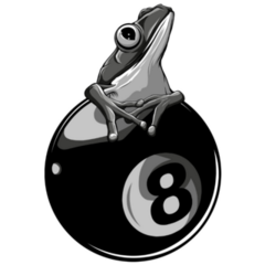 8 Ball With Frog Sticker