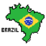8 Bit Pixel Art Brazil Map Sticker